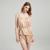 Silk Camisole Sets – 3-Piece Lounge Set with Pants & Shorts